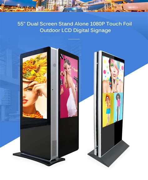 55 Inch Dual Screen Signage Support Dual Screen Wifi High Quality Ad
