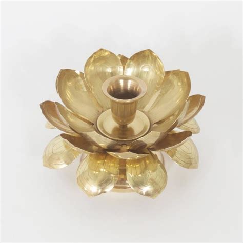 Exotic Brass Lotus Flower Candle Holder At 1stdibs
