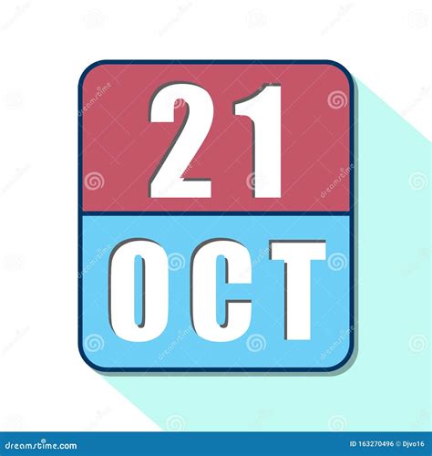 October 21st Day 20 Of Monthsimple Calendar Icon On White Background