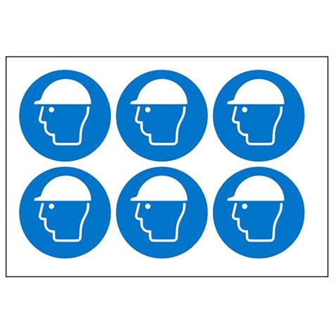 Safety Helmet Symbols Circular Safety Labels Safety Signs 4 Less