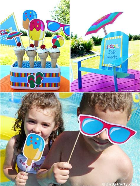 Pool Party Ideas And Kids Summer Printables Pool Birthday Party Pool