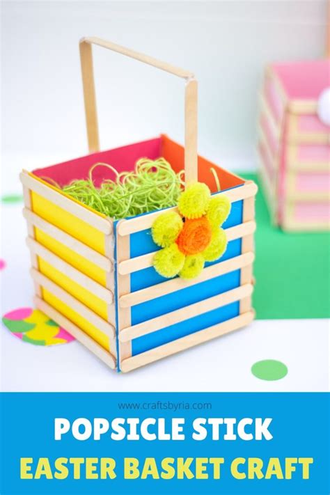 Easy Popsicle Stick Easter Egg Basket Craft Crafts By Ria
