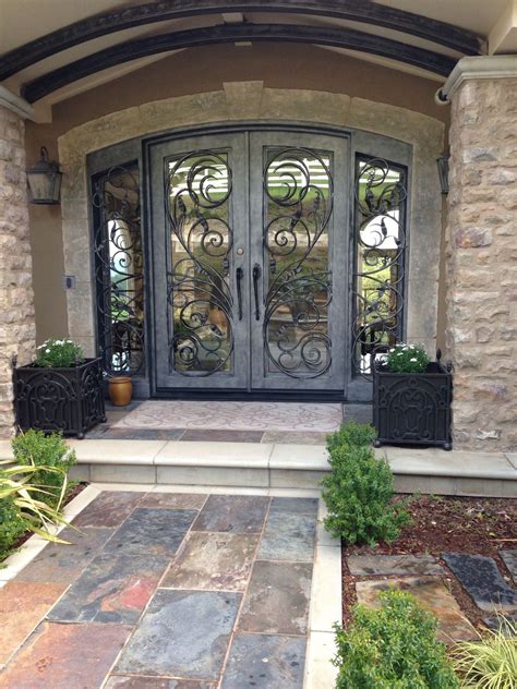 Grand Entrance Wrought Iron Front Door House Designs Exterior Front