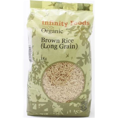 Organic Long Grain Brown Rice In 1kg Bag From Infinity Foods