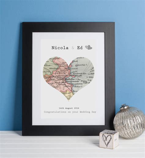 Special Place Map Wedding Or Anniversary Print By Lisa Marie Designs