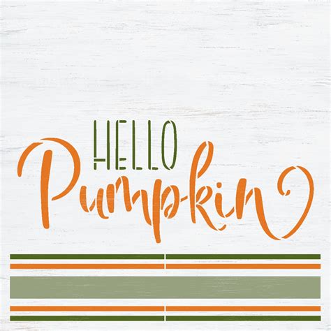 Hello Pumpkin Stencil By Studior12 Craft Diy Fall Autumn Etsy