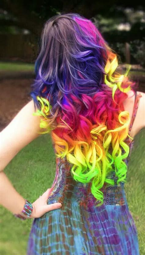 Rainbow Hair Id Never Do It But Still Hair Color Crazy Crazy Hair