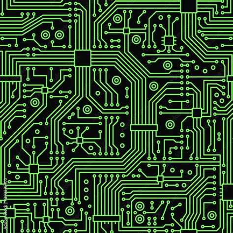 Circuit Board Seamless Pattern For Your Design Stock Vector Adobe Stock