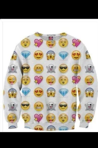 Sweater Emoji Print Emoji Print 3d Sweatshirts Sweatshirt Crewneck