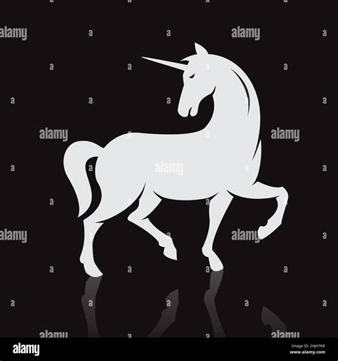 Vector Image Of Unicorns On Black Background Easy Editable Layered