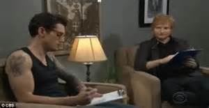 In fact the only thing that i would reall. John Mayer and Ed Sheeran get TATTOOS designed by each ...