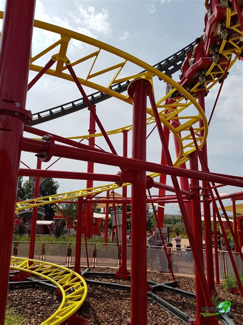 With a height of 112 metres (367 ft) and a maximum speed of 180 kilometres per hour (112 mph), red force is the tallest and fastest roller coaster in europe as of 2019. Junior Red Force - Ferrari Land | Freizeitpark-Welt.de