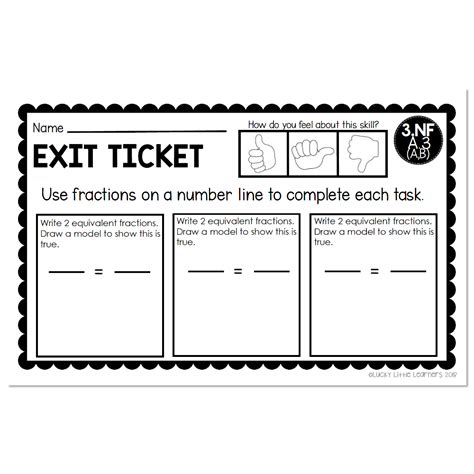3rd Grade Exit Tickets Fractions 3nf A3 Ab Version 2 Lucky