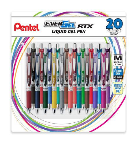 Energel Rtx Retractable Liquid Gel Pen 20 Pack — Pentel Of America Ltd
