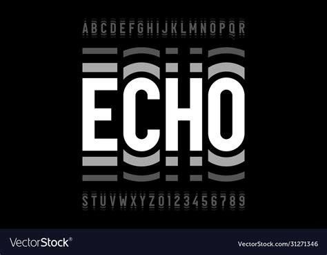 Echo Style Modern Font Royalty Free Vector Image