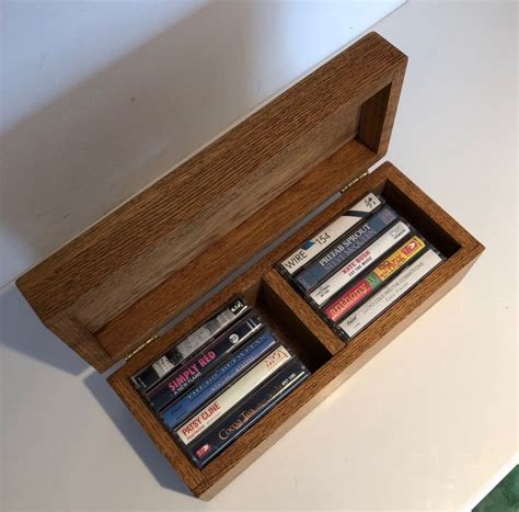 Vintage Wooden Audio Cassette Tape Storage Box Holds 10 Etsy Tape