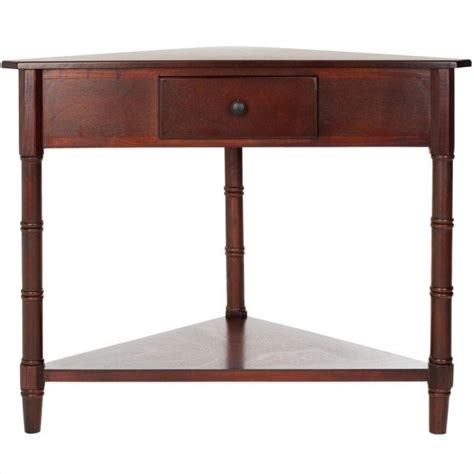 Safavieh Gabe Wood Corner Table in Dark Cherry | Cymax Business