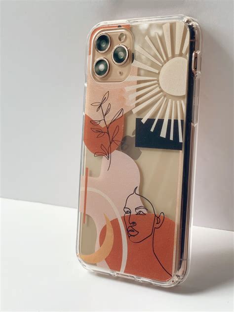 Modern Line Art Collage Clear Phone Case Diy Phone Case Clear Phone