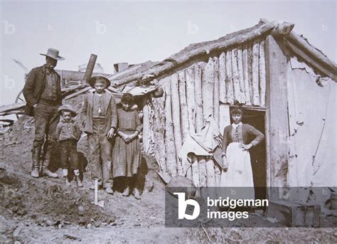 Image Of African American Settlers With Homestead Claim 1889 Bw