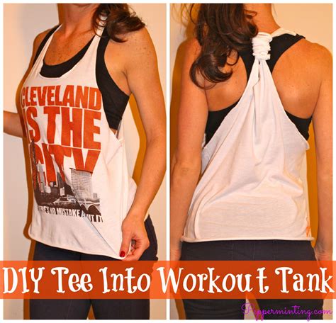 Who agrees that when you look cute when you work out you feel better and work harder? My favorite DIY! Cut an old tee shirt into a cute workout ...