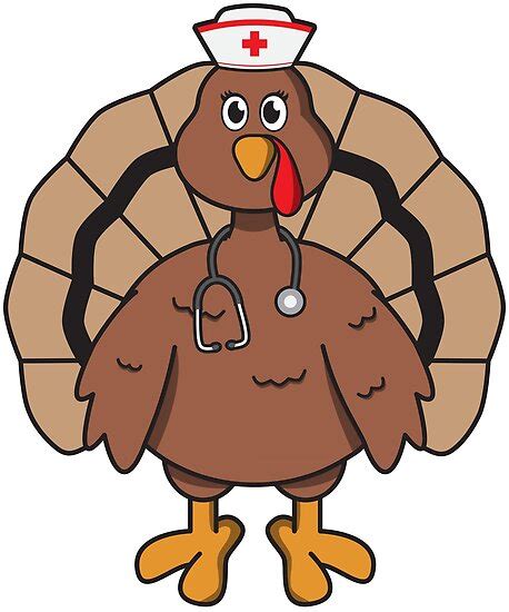 Happy Thanksgiving Comic Turkey Nurse T Posters By Yeoys Redbubble