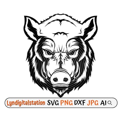 Boar Svg Wild Pig Clipart Farm Animal Cut File Forest Etsy