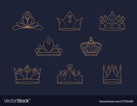 Royal Crowns Set Royalty Free Vector Image Vectorstock