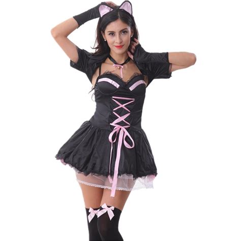 new and real sexy female costumes cat girl cosplay costumes halloween cute catty girl role play