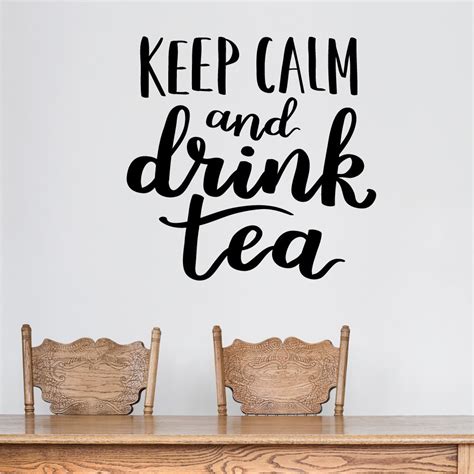 Keep Calm And Drink Tea Wall Stickers Quotes Wall Decal For Living Room Bedroom Home Decoration