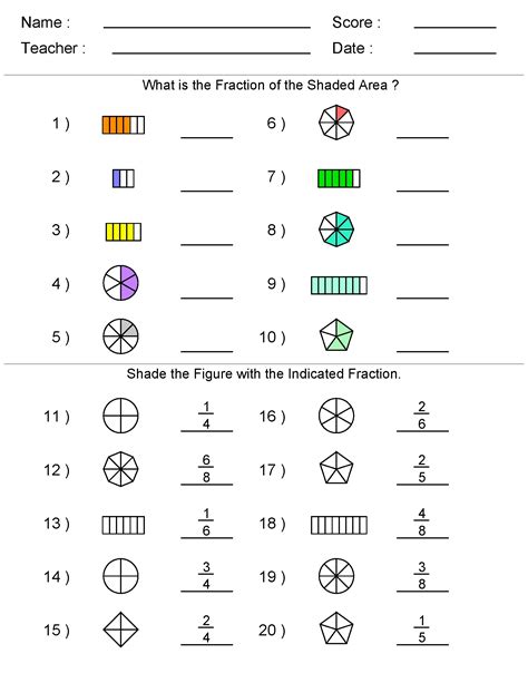 3rd Grade Equivalent Fractions Worksheets