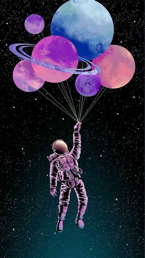 Download Iphone 7 Plus Space Astronaut Balloons Wallpaper