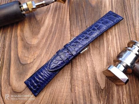 Blue Leather Watch Band Leather Watch Band 16mm Mens Etsy