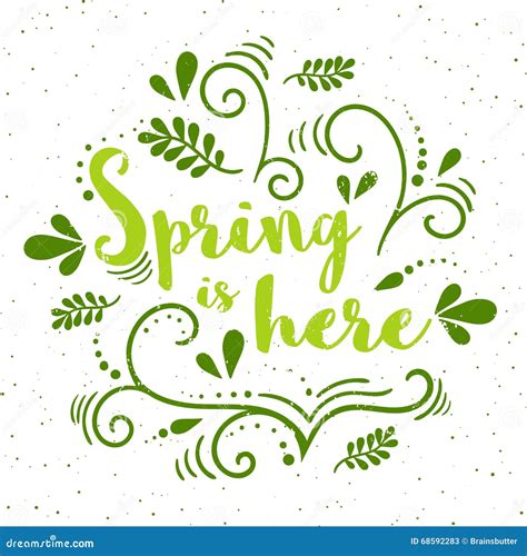 Vector Spring Banner With Hand Drawing Pattern Spring Is Here
