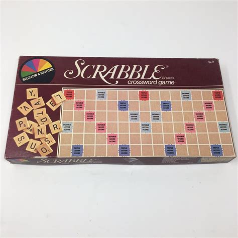 Vintage 1982 Scrabble Game Selchow And Righter Board Tiles Holders Crafts