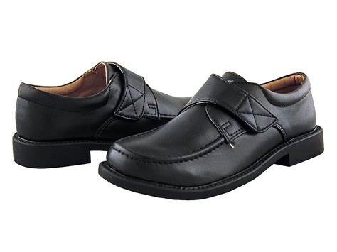 Boys Black Dress Shoes With Velcro Strap