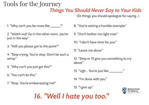 16 Things To Never Say To Your Kids National Center For
