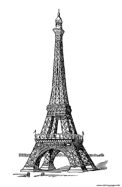 Eiffel Tower Coloring Pages For Kids Eiffel Tower Coloring Page Free