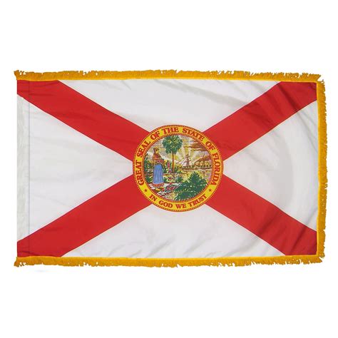 Florida Flag 3 X 5 Ft Indoor Display Flag With Gold Fringe