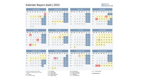 Kalender Bayern Kath 2023 Ferien Und Feiertage