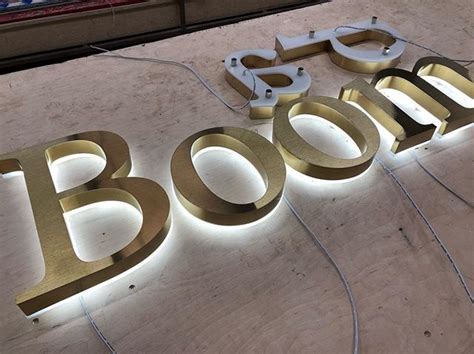 Brushed Gold Stainless Steel Letters 30mm Returns And 10mm Oversized