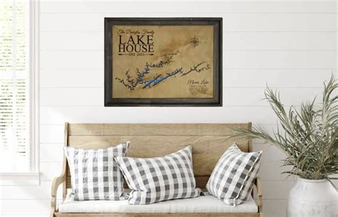 Hauser Lake Montana Lake House Decor Custom Wood Map Lake House