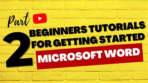 Part 2 Of Beginners Tutorial For Getting Started With Microsoft Word