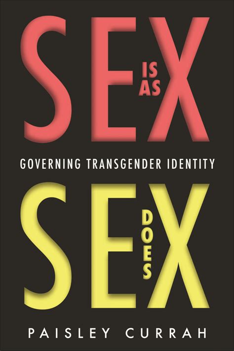 Pdf Sex Is As Sex Does Governing Transgender Identity