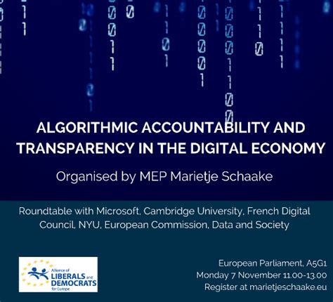 Algorithms Transparency And Accountability In The Digital Economy Event