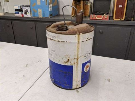 Vintage 5 Gallon Mobil Oil Can Isabell Auction