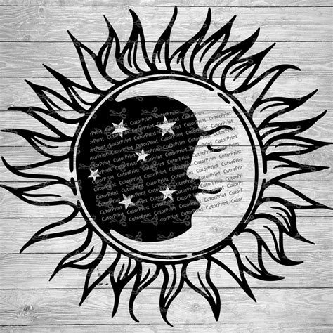 Sun moon and Stars SVG,EPS & PNG Files - Digital Download files for
