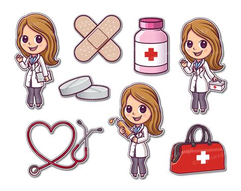 Cute Doctor Clipart Hospital Female Girl Medicine Doctor Etsy Uk