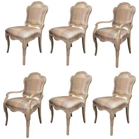 Royaloak bonnie six seater dining set with tempered glass top. Set of Six Cream Painted Stylized Louis XVI Style ...