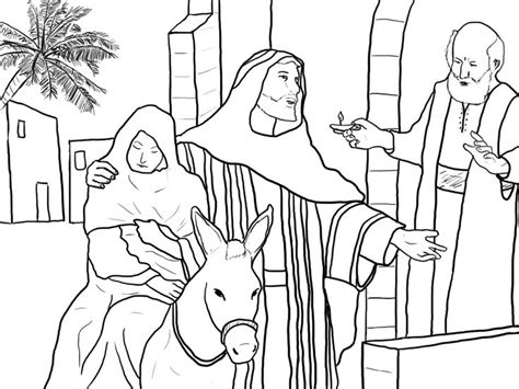 Mary And Joseph No Room In The Inn Bible Coloring Pages Bible