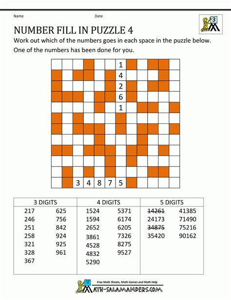 Number Fill In Crossword Puzzles Precisionvirt